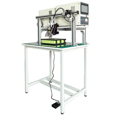 Máquina de solda a ponto de célula cilíndrica de lítio pórtico manual AC pedal para 18650 21700