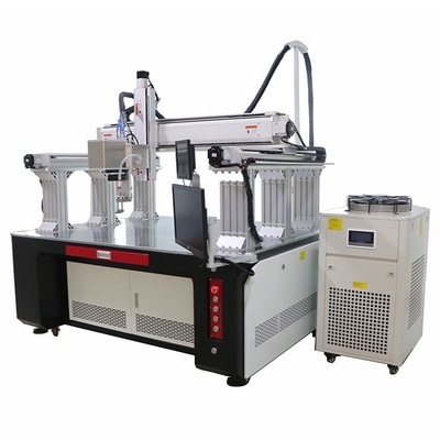 Máquina de soldadura 1000w do laser da bateria de 4 linhas centrais com quadro do pórtico de Longmen