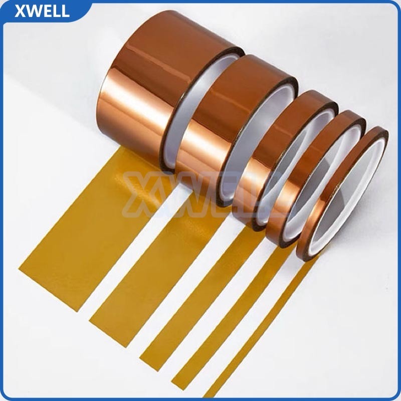 Heat Resistant Polyimide Film Tape High Temperature Single Sided Tape With Die Cutting, Gold Finger High Temperature Tape for Circuit Board Solder Mask Heat Resistance and Battery Insulation