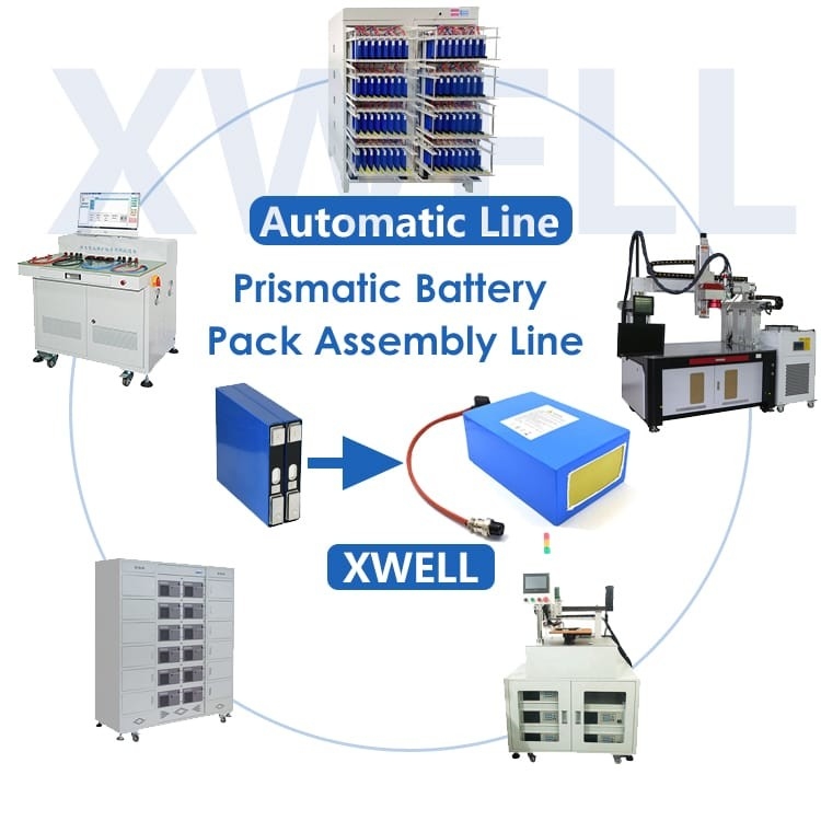 Canal de Ion Battery Pack Production Machine 13 do lítio para a pilha quadrada prismático